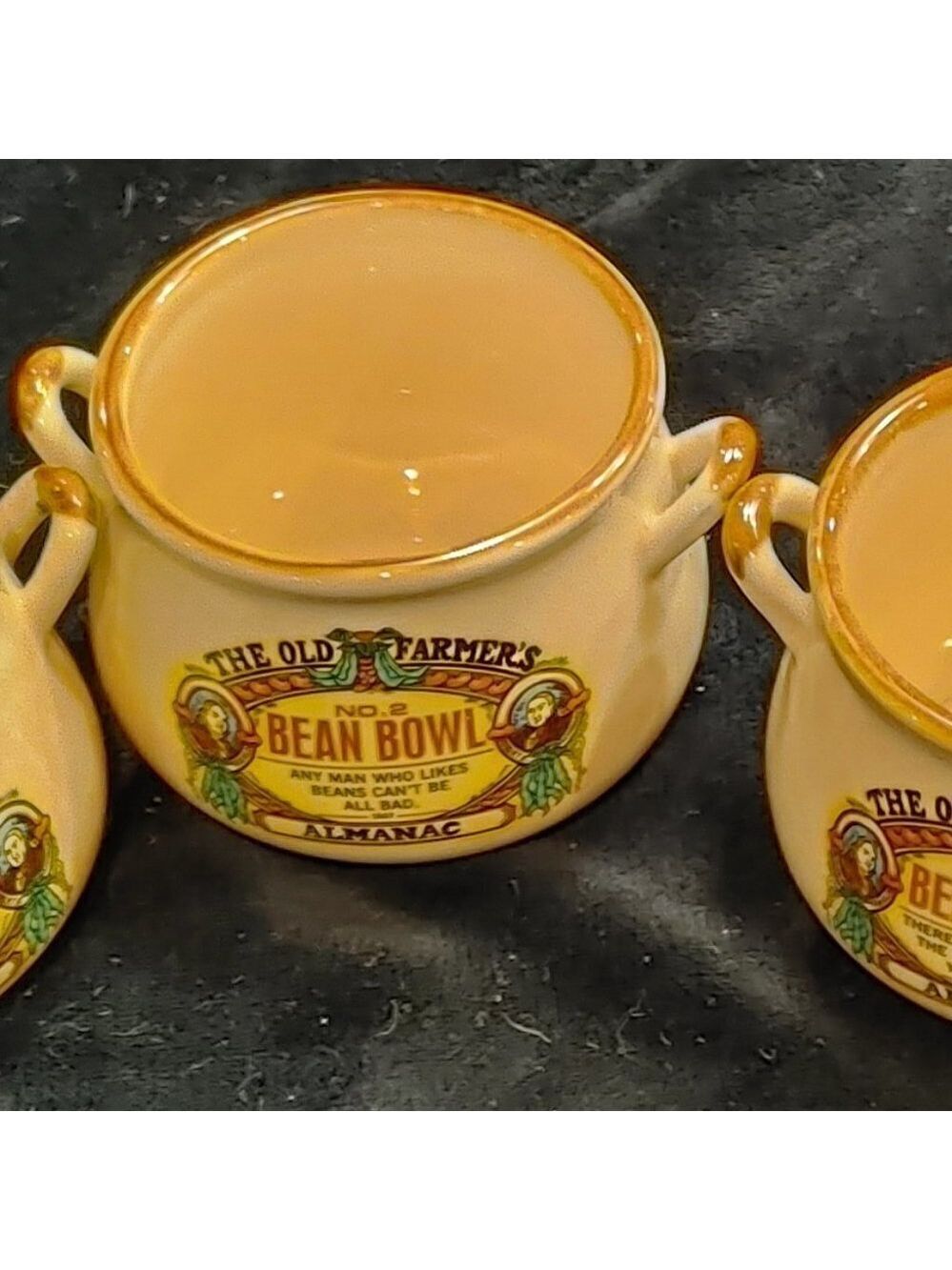 Set of 3 Vintage No 2 Bean Bowl Mini Pots Soup Bowls